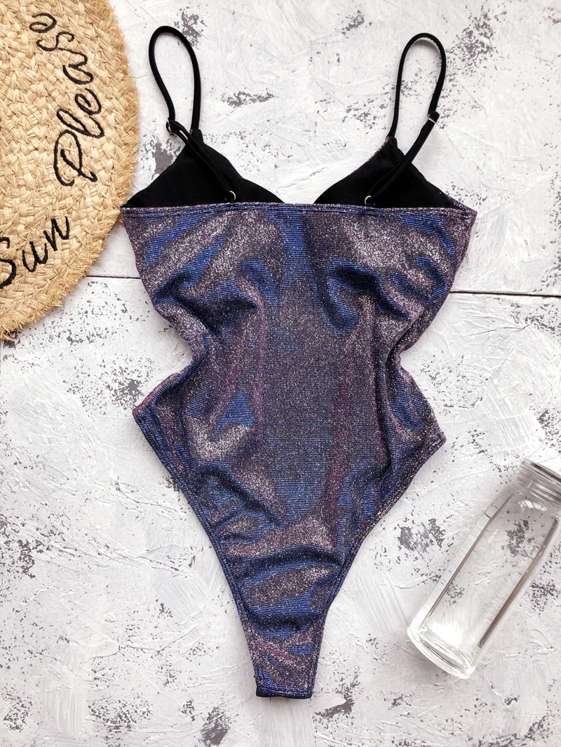 Feminino um pedaço maiô feminino 3 cor brilho maiô sexy maiôs para as mulheres terno de natação monokini