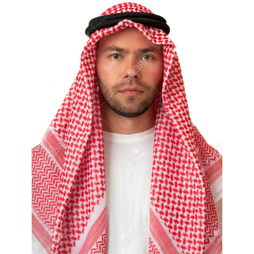 Islamic Clothing Man Saudi Arabic Dubai Traditional Costumes Muslim Accessories Turban Praying Hat Plaid Head Scarf 135*135cm