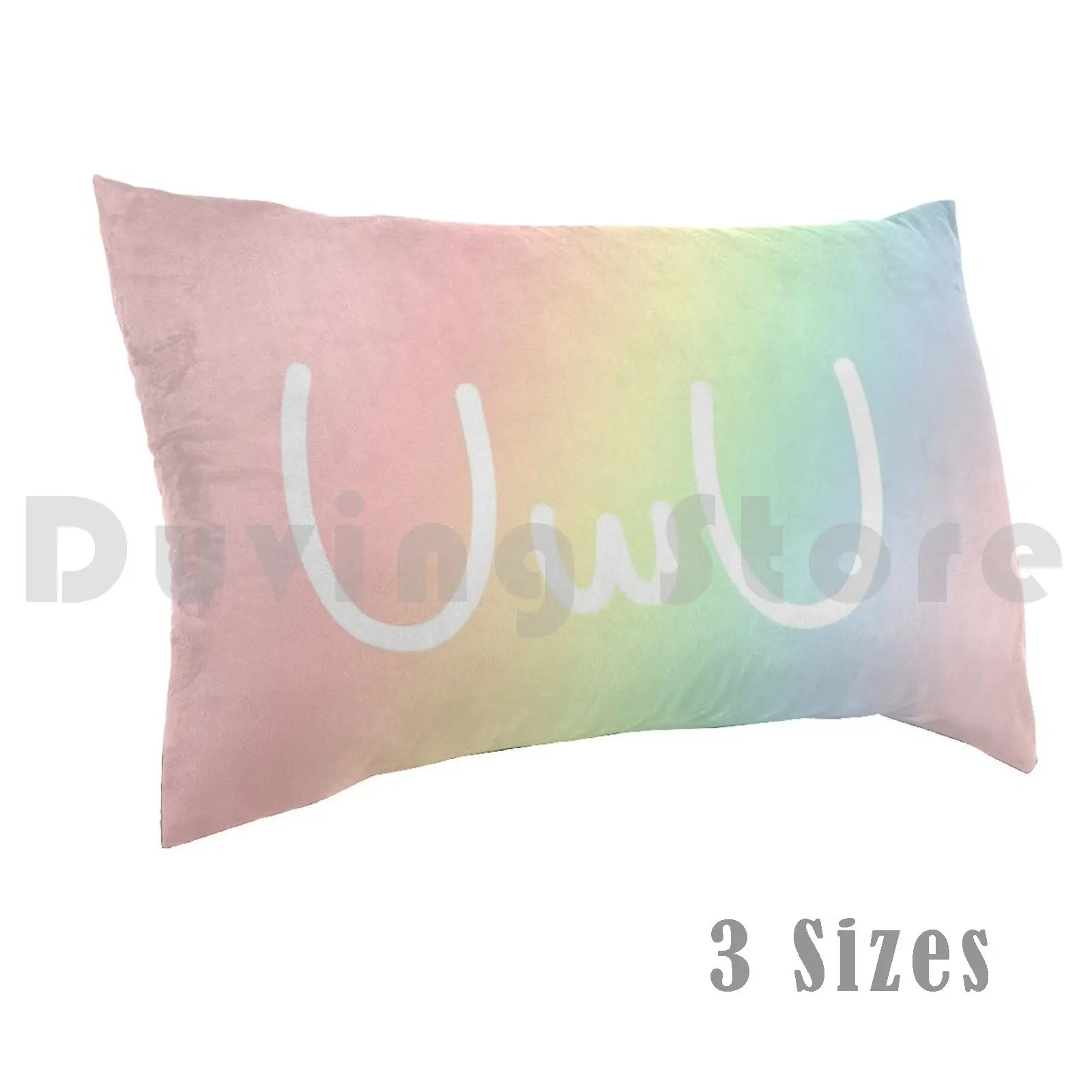 

Uwu Pastel Rainbow Pillow Case Printed 50x75 Uwu Kawaii Face Sugoi Pink Rainbow Pastel Japanese Cute