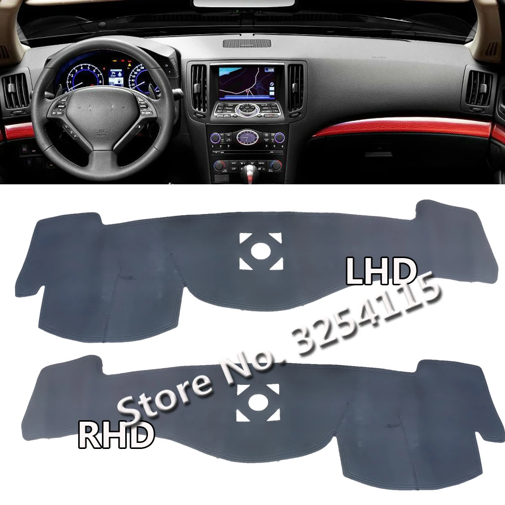 

PU Leather Dashmat Suede Dashboard Cover Pad Dash Mat Carpet Car Styling For Infiniti G25 G35 G37 V36 Q40 Q60 2008 -2015