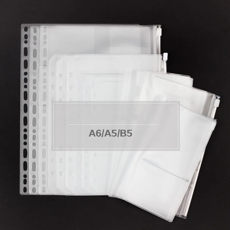 A6 A5 B5 PVC Transparent Bag Hand Book Storage Document Bag Information Bag Notepad Business Card Book Loose-leaf Bag