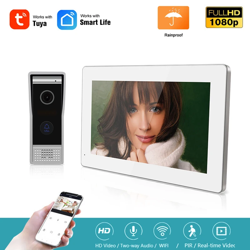 

1080P Wifi Smart Video Doorbell,Wireless Camera Phone Call Audio Intercom,Remote Control by Alexa,Google Assitant Tuya Smartlife