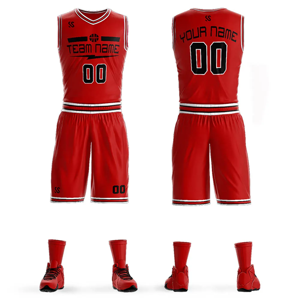 

Men's/Women/Youth Custom Basketball Jersey Set Personalized Design Team Uniforms Printed With Alphabetic Team Names and Numbers