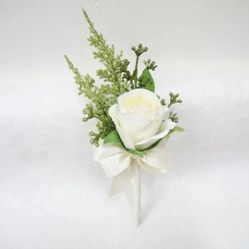 White Rose Corsage, White Rose Boutonnieres, Wedding Boutonniere