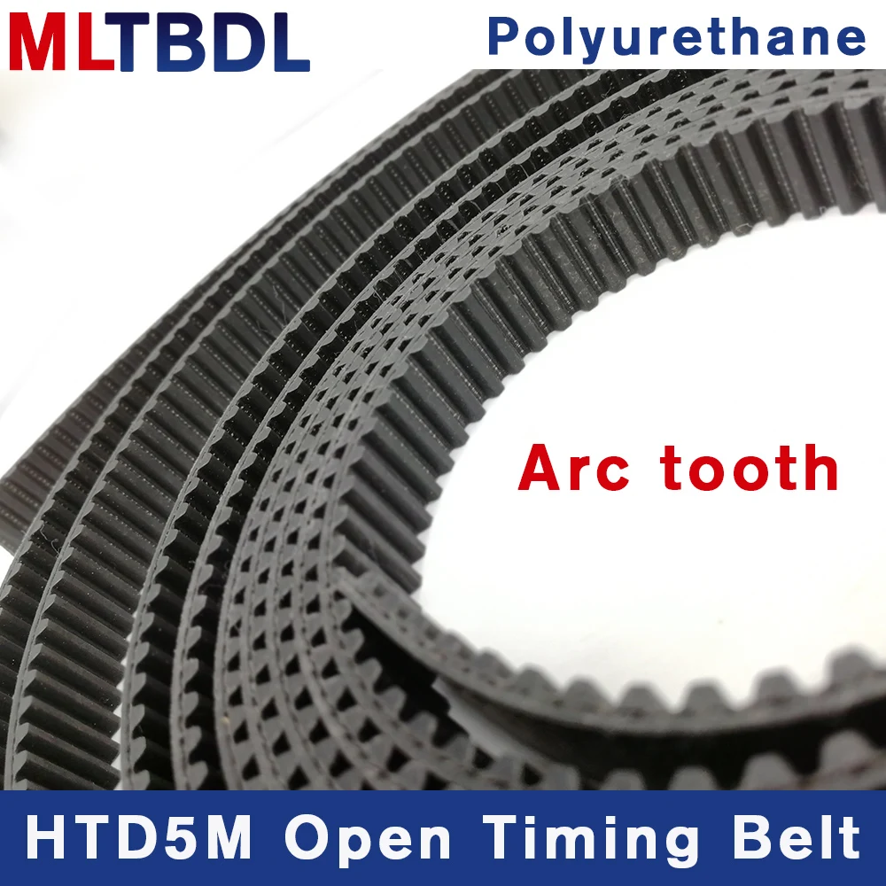 2/5meters HTD5M timing belt Width 15 20 30 40mm Color White Black PU Polyurethane with steel core HTD 5M open Synchronous pulley
