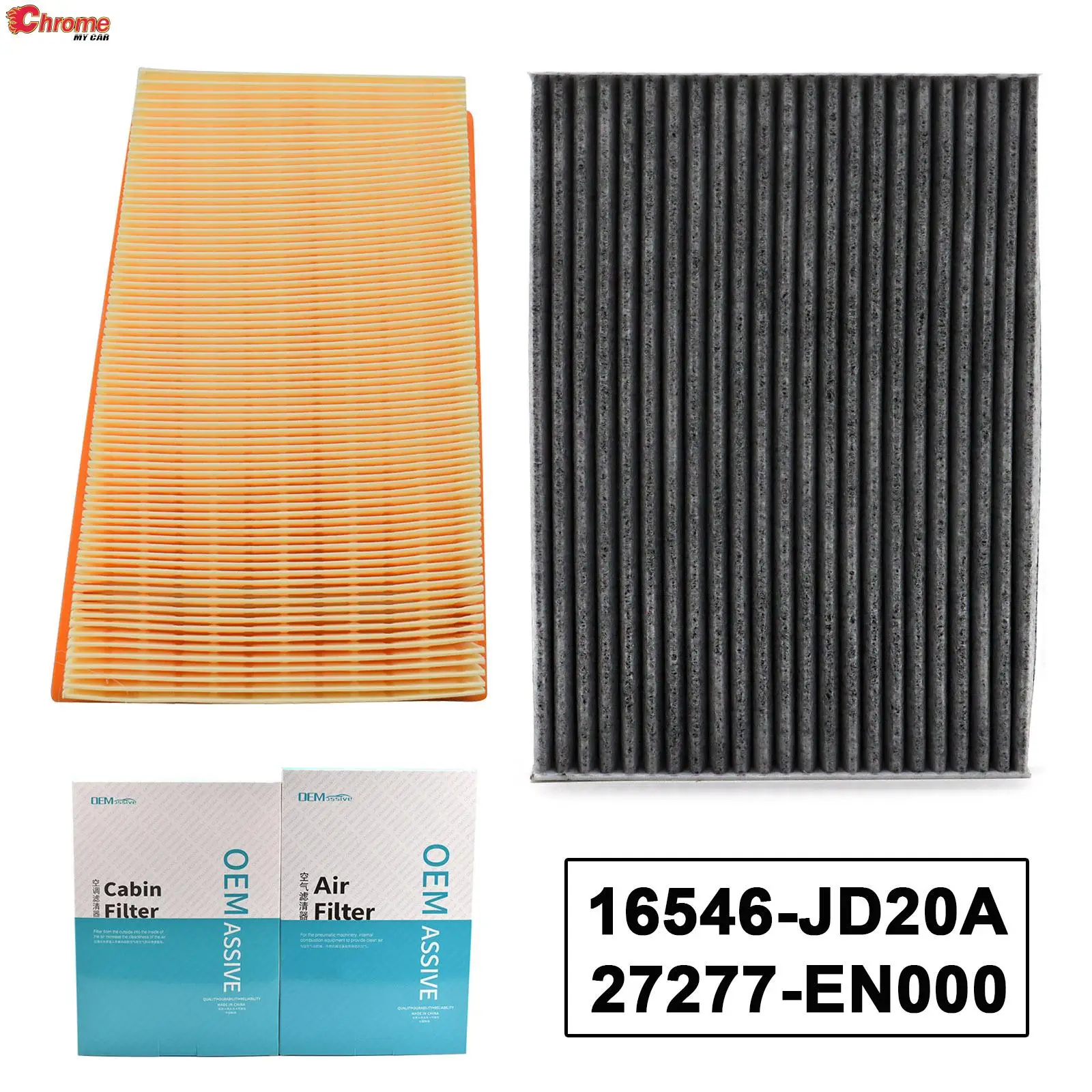 

Combo Set Engine Cabin Pollen Air Filter For Nissan Dualis Qashqai J10 JJ10 X-Trail T31 2.0L 2007-2013 16546-JD20A 27277-EN000