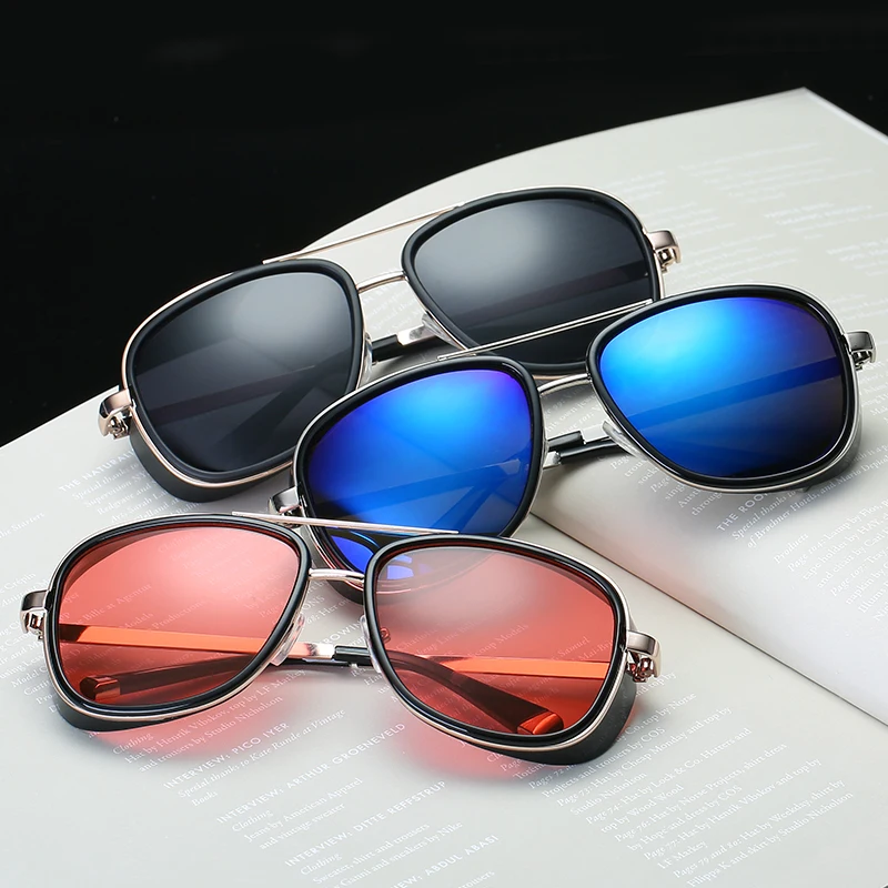 Iron Man 3 Matsuda TONY Stark Fishing Sunglasses Men Rossi Coating Retro Vintage Designer Sun Glasses Oculos Masculino UV400 view 2
