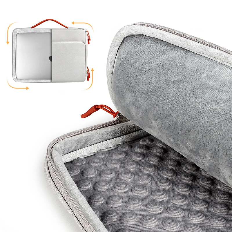 Bolso de mano Universal para ordenador portátil, funda de 13/14/15 pulgadas para Macbook, bolsa de transporte de ordenador con doble cremallera,