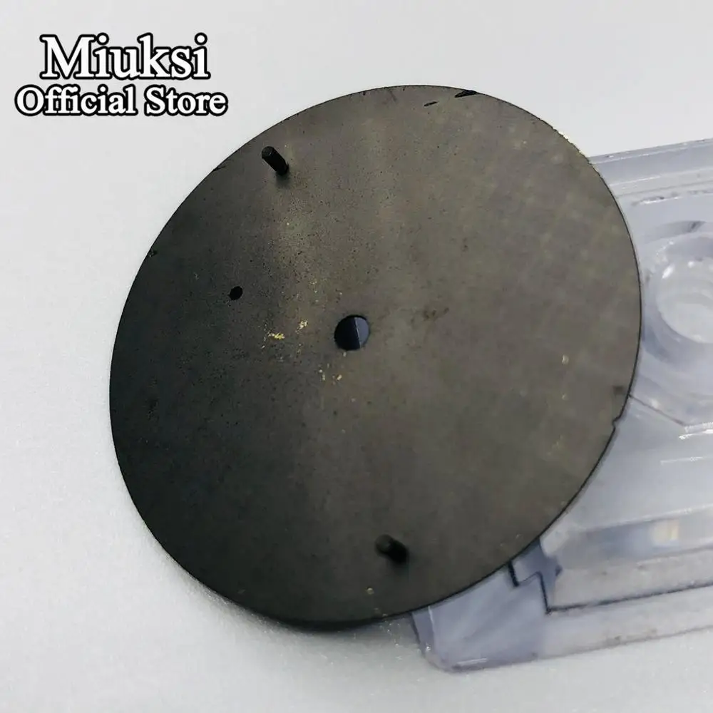 Miuksi 38.8mm black watch dial luminous dial fit ETA 6497 3600 series movement