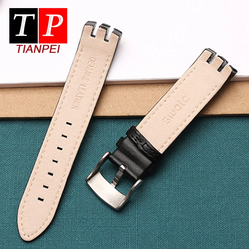 Replacement watchstrap for Swatch YTS401/402/409/713 YTB400 YTG400 Genuine Leather bracelet Frosted watchbands 20mm