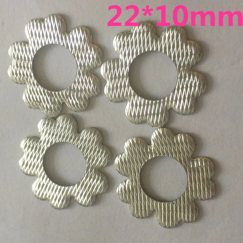 500pcs/lot  22*10mm Embossed Hot fix Nailhead Plum Blossom Hole Cutting Rhinestuds DIY Spike Clothes Accessory Metal Rhinestones