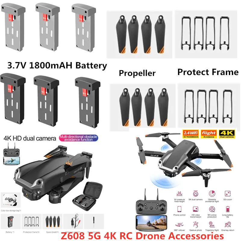 

Аккумулятор для дрона Z608, 3,7 в, 1800 мАч, аккумулятор/пропеллер/защитная рамка для Z608, запасные части для радиоуправляемого дрона, аксессуары для дрона Z608, игрушки