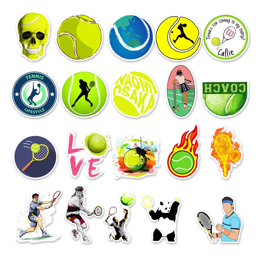 10/30/50PC Green Tennis Sports Stickers DIY Fridge Laptop Luggage Skateboard Graffiti Decals Sticker Decal Sticker