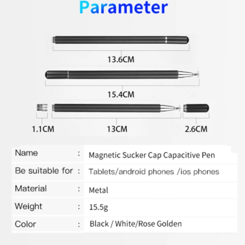 ปากกาStylusสำหรับวาดสมาร์ทโฟนContactสำหรับAndroidแท็บเล็ตการเขียนNeticปากกาหมวกโทรศัพท์มือถือดินสอ