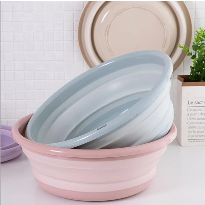 Folding Wash basin Trip Bucket Kitchen Organizer Travel Washbasin Garden Basin Portable Water Bowl Fruit Footbasin home washtub