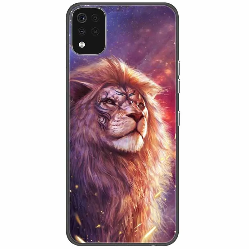 Phone Case For LG K42 K52 K62 Q52 Case Soft Painted Wolf Silicone Black Covers For LG K62 Cases K 42 Shockproof Funda for LGK52