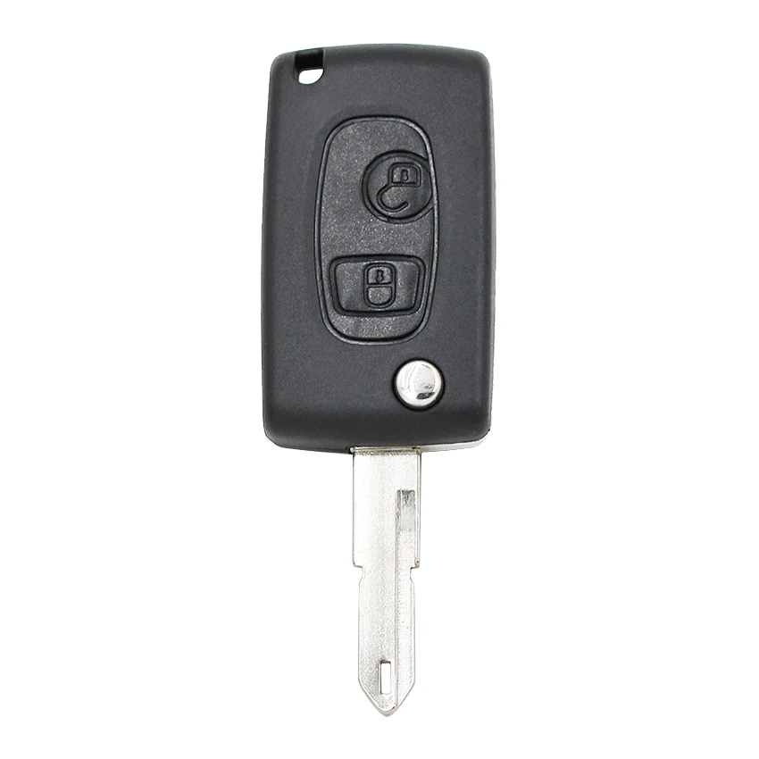 2 Buttons Modified Flip Remote Key Shell for Peugeot 206 with uncut NE72 blade