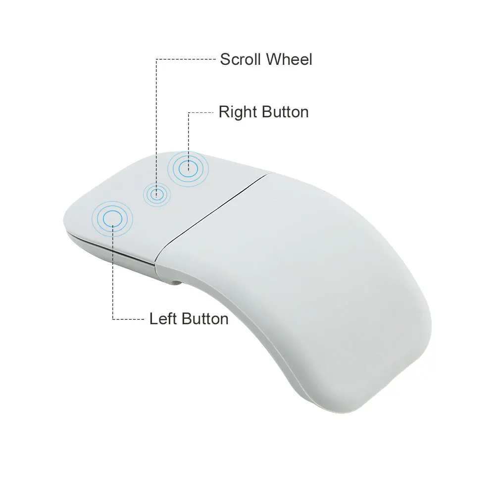 CHUYI-Souris Pliante Sans Fil, Portable, Bluetooth, Périphérique, Rouleau Tactile, Ultra Mince, Laser, Sem Fio, Ordinateur Portable, Macbook