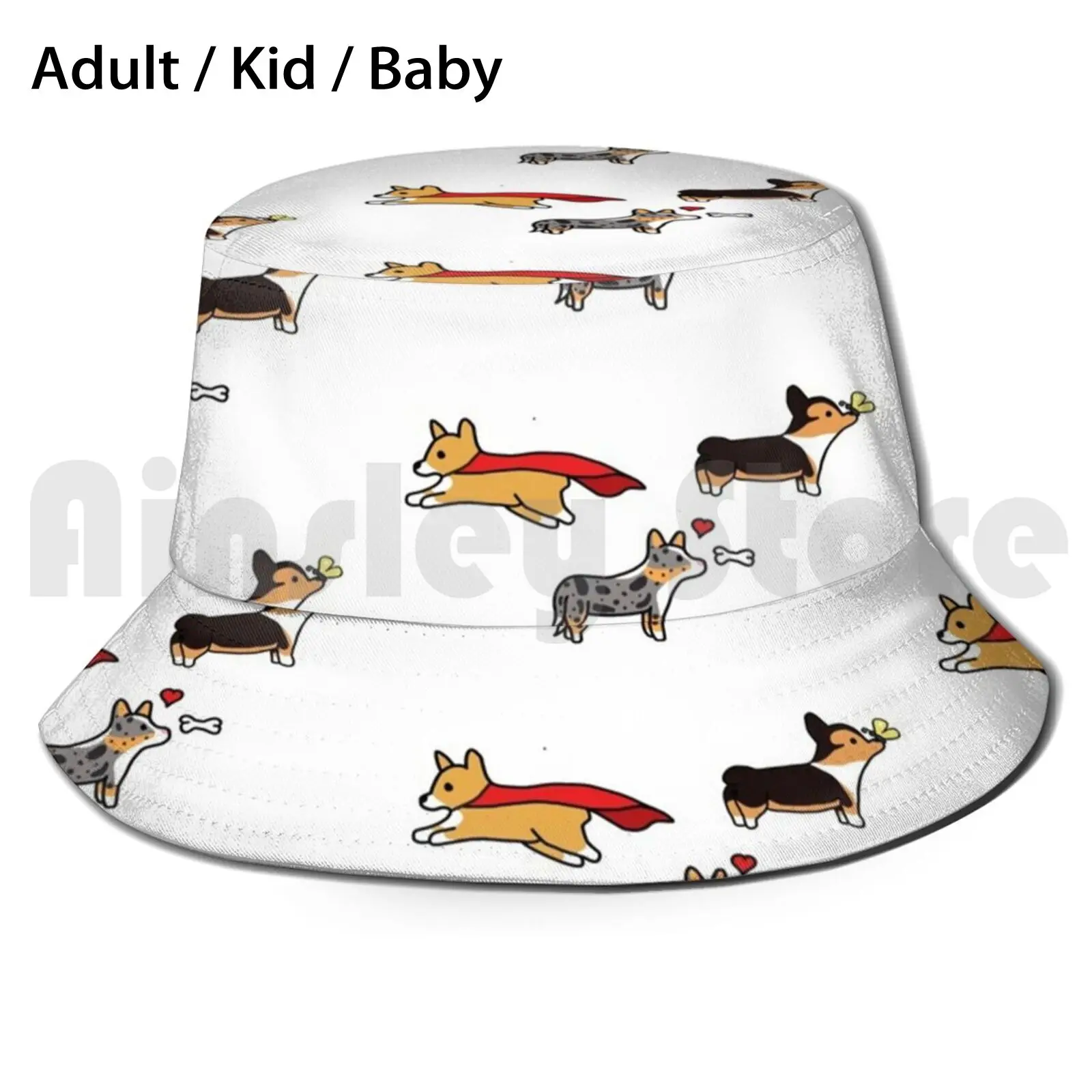 Corgis Sun Hat Foldable UV Protection Corgi Tri Color Corgi Corgi Cardigan Welsh Corgi Pembroke Welsh Corgi Blue