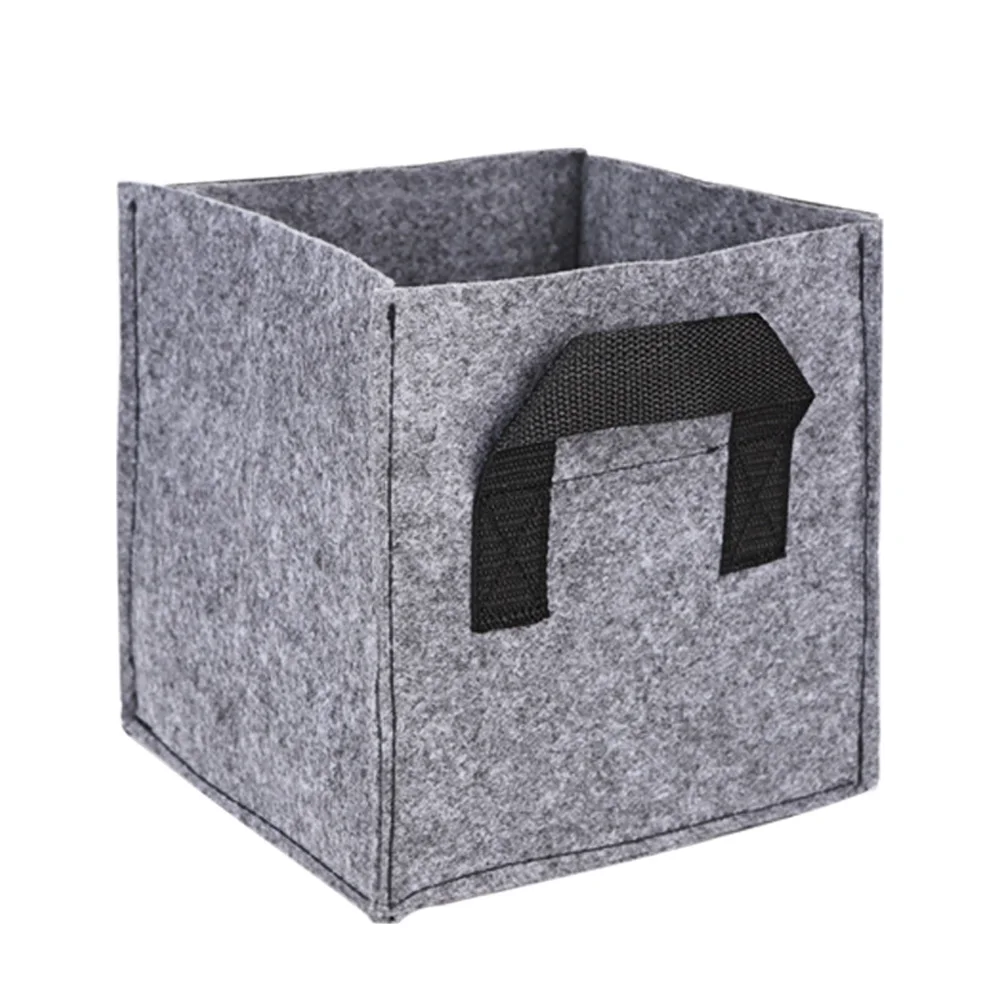 1pcs Gray Square Fabric Grow Bags Felt Growing Bag Pots Home Gardening Plant Vegetable Flower Growing Planter Container