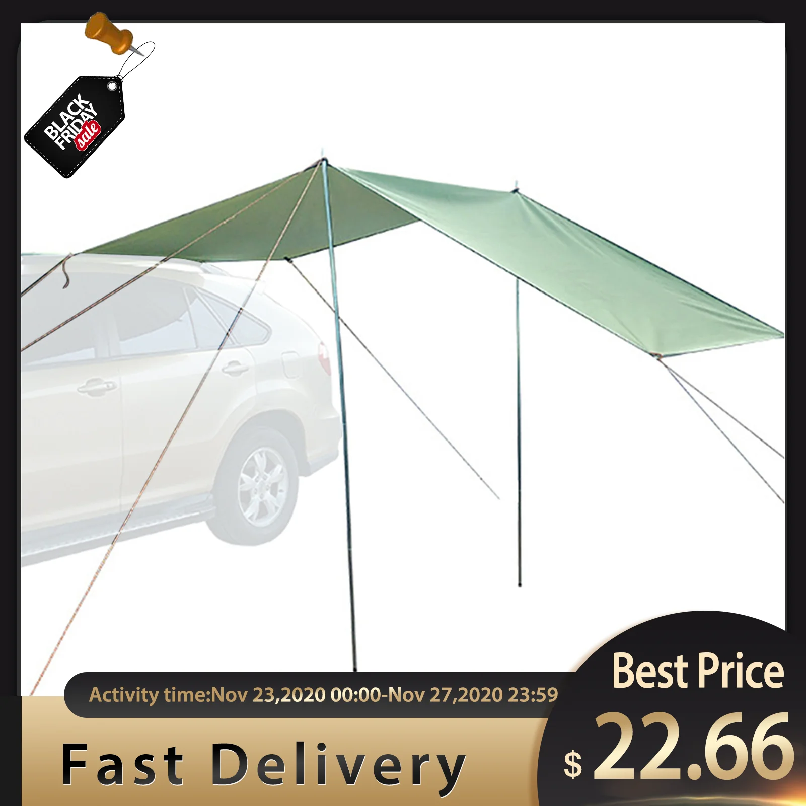 5-8 Persons Outdoor Camping Tent Folding Car ShelterAnti-UV Garden Fishing Waterproof Car Awning Tent Picnic Sun Shelter