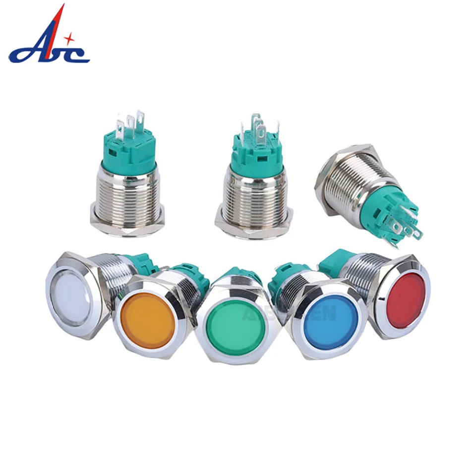 

Full-Illuminated LED Waterproof Metal Push Button Switch With Latching Momentary 5 PIN 1NO1NC