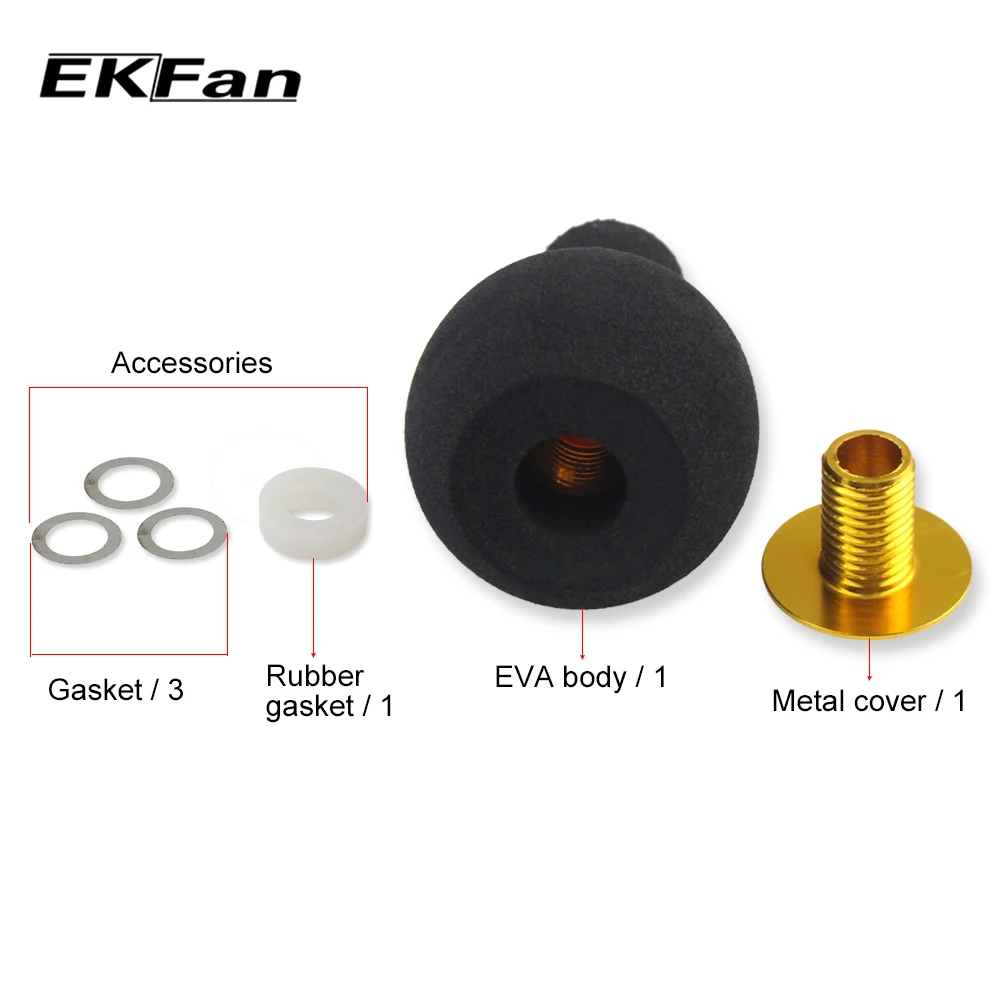 EKFan 1PC EVA Fishing Reel Handle Knobs  Fishing Accessory Bait casting Spinning Fishing Reels Parts For Bearing 7*4*2.5mm
