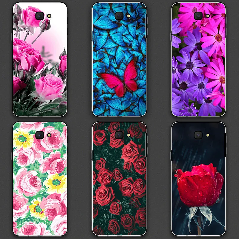 Soft TPU silicone Cases FOR Samsung Galaxy J5 Prime G570F Cover FOR Samsung J5 Prime On5 2016 Phone Cases Cat flower