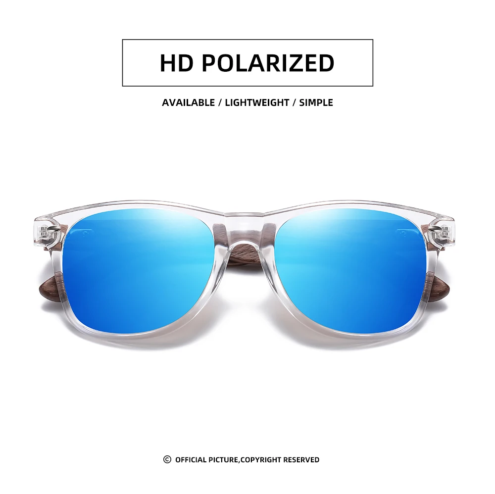 GM Marke Transparente Farbrahmen Sonnenbrille Männer Frauen Polarisierte Zarte Mode Handgemachte Holz Sonnenbrille Mit Box – Detail 2