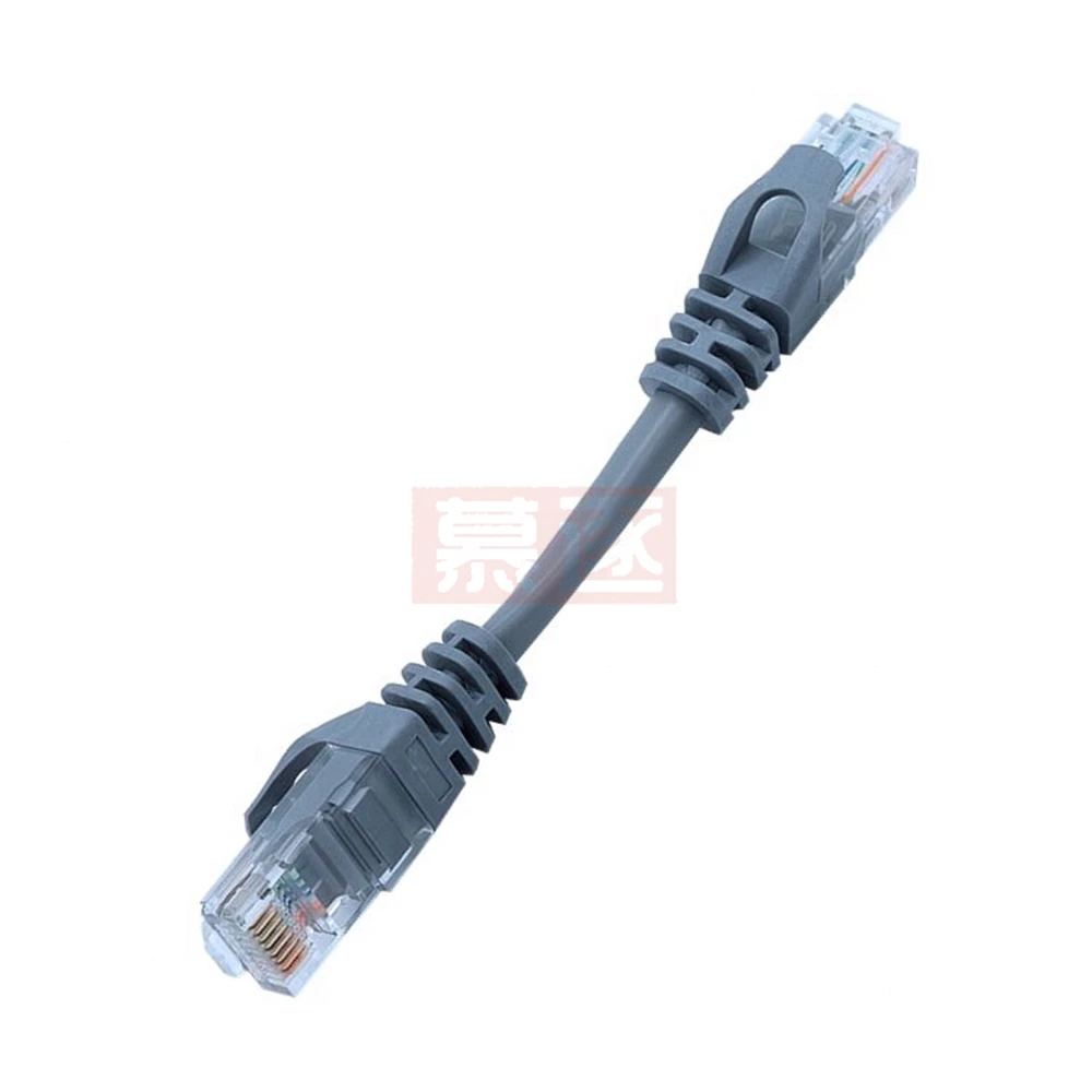 Szary 10CM CAT5 CAT5e CAT6e UTP kabel sieciowy Ethernet z męskiego na męskie RJ45 Patch LAN krótki kabel 10CM