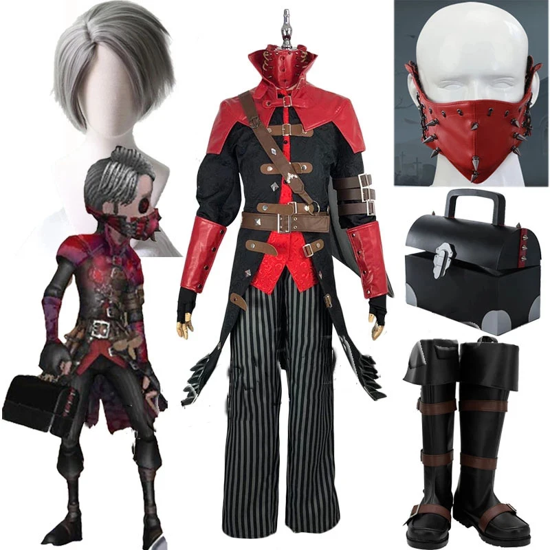 

Aesop Carl Cosplay Costume Game Identity V Exorcist Embalmer Cosplay Costume Halloween Outfit Uniform Shoes Wig Custom Made