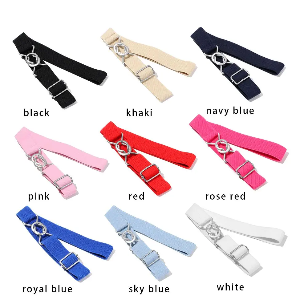 Wide Kids Belts Adjustable Leisure Candy Color Waist Belt Elastic Belts