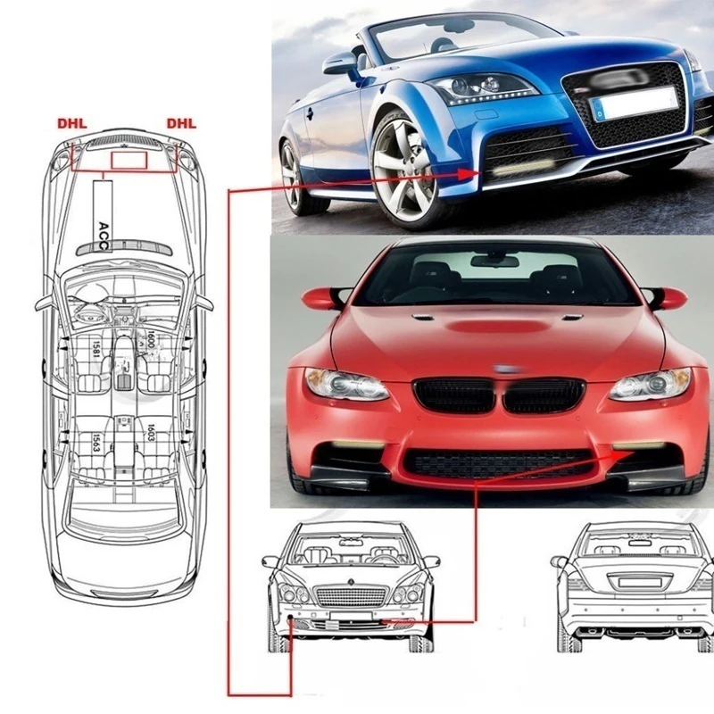 Дневные ходовые огни, универсальные водонепроницаемые дневные ходовые огни COB, противотуманные фары, Стайлинг автомобиля, светодиодные дневные огни, дневные ходовые огни, лампа, 2 шт.