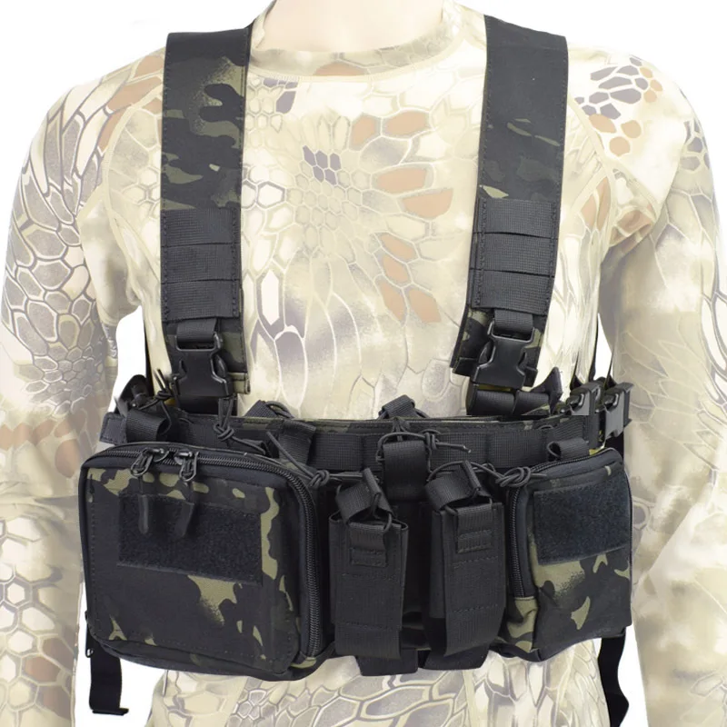 Tactical Vest Combat Chest Rig Vests Molle Front Magazine Pouch Military Hunting Airsoft Paintball Outdoor Plate Carrier Vest