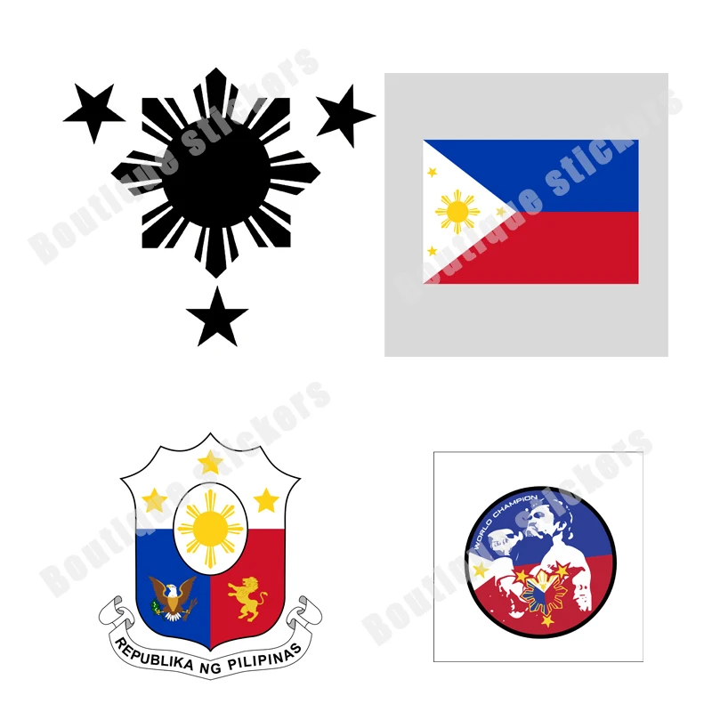 

Philippine Flag National Emblem Philippine Boxer Manny World Championship Flag Sticker Bumper Window Windshield Accessories