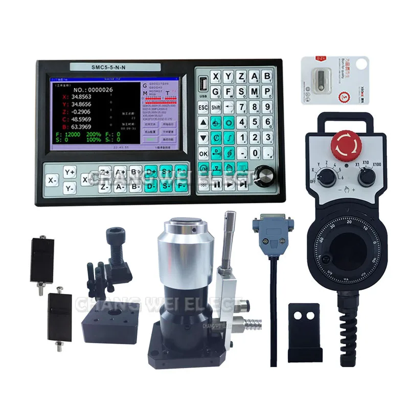 5-axis Offline Cnc Controller, Special Price, Set 500khz Motion Control System, 7-inch Screen, 6-axis, Emergency Stop, Handwheel