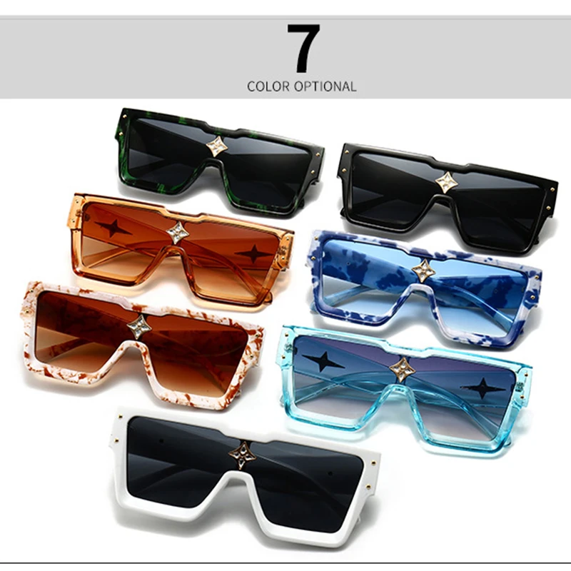 Luxury Brand Designer Square occhiali da sole uomo donna Fashion Vintage Big Frame Rivet Travel Driving Cool occhiali da sole per uomo UV400