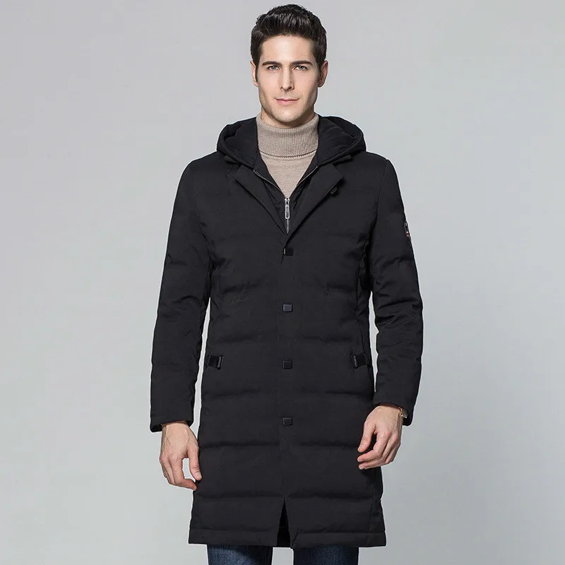 Chaqueta de plumón de pato con capucha para hombre, abrigo largo y cálido, chaqueta para hombre, Parka, abrigo Masculino KJ570, novedad de invierno, 2020