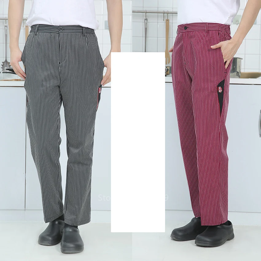 Adulto Chef Uniforme Pantaloni Allentati per Mens Cibo Servizio Della Banda Da Cucina Abbigliamento Da Lavoro Ristorante Ristorazione Cuoco Pantaloni M-4XL Gonne E Pantaloni