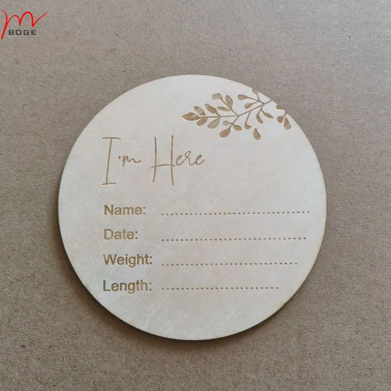 20pcs baby milestones a wooden birth sign as a baby gift wooden discs Baby Birth Monthly Recording Disc