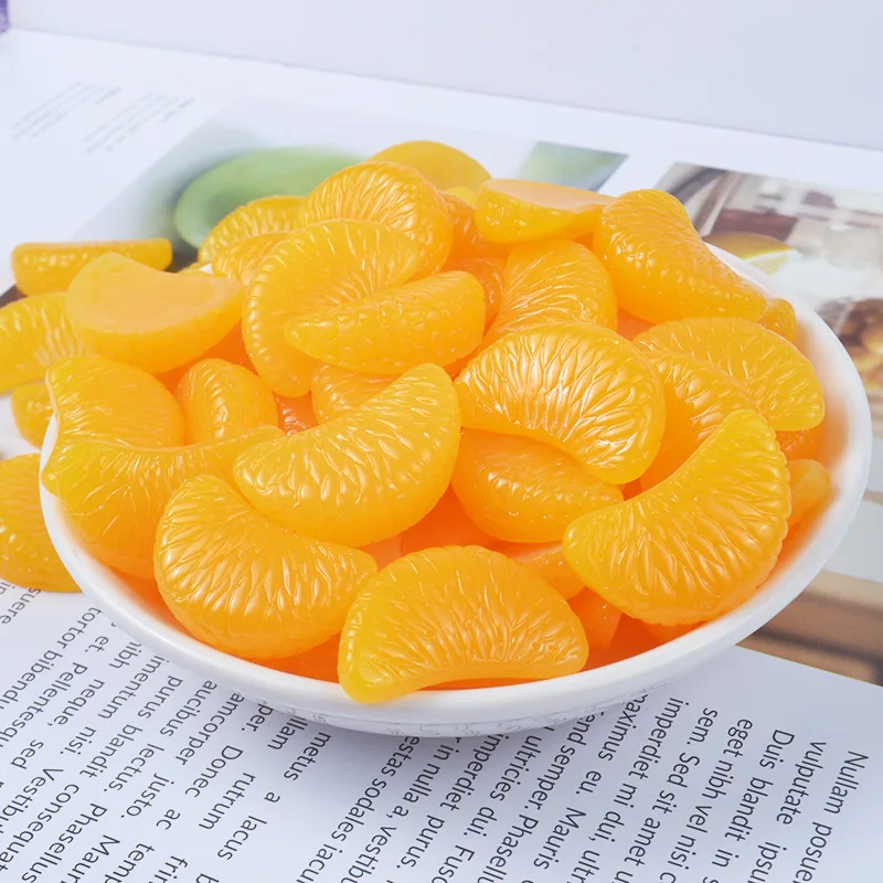 

Kawaii Imitation Fruit Orange Resin Cabochons 100pcs 17*27mm 3D Cameo Patch Buttons Beads Charms Ornament Accessories Material