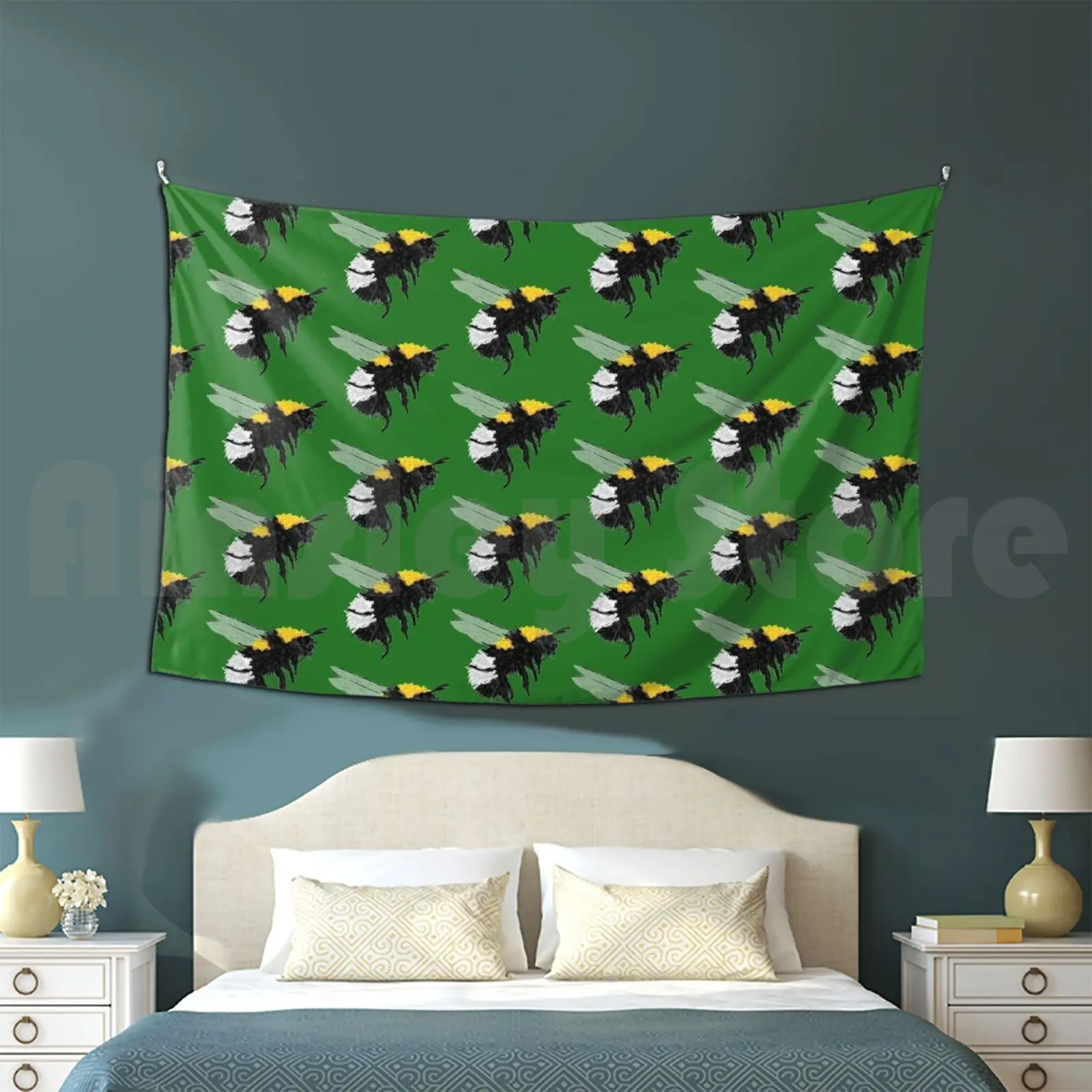 Artwork Of A Bumblebee I Tapestry Living Room Bedroom 3031 Bumblebee Bumble Bee Insect