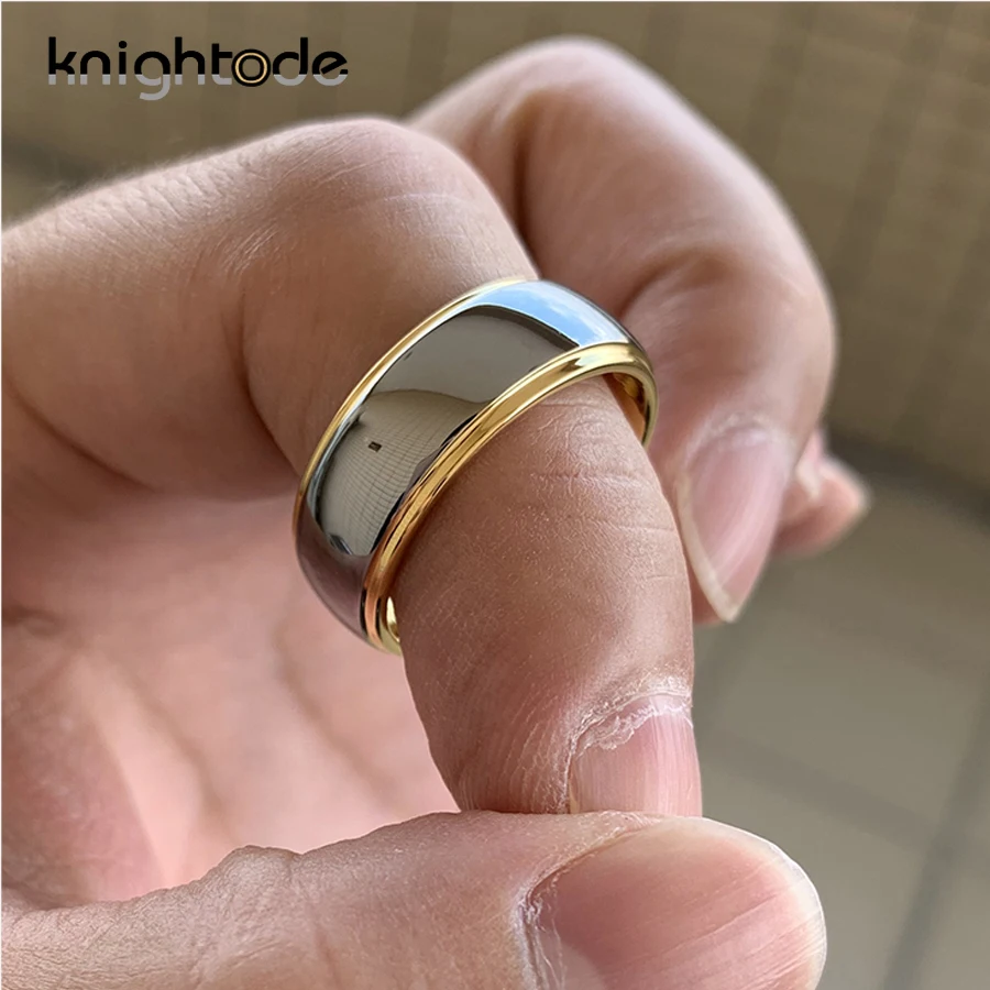 6/8mm Fashion Tungsten Carbide Wedding Bands For Men Women Engagement Ring Jewelry Gold Color Steped Dome Polishing Comfort Fit