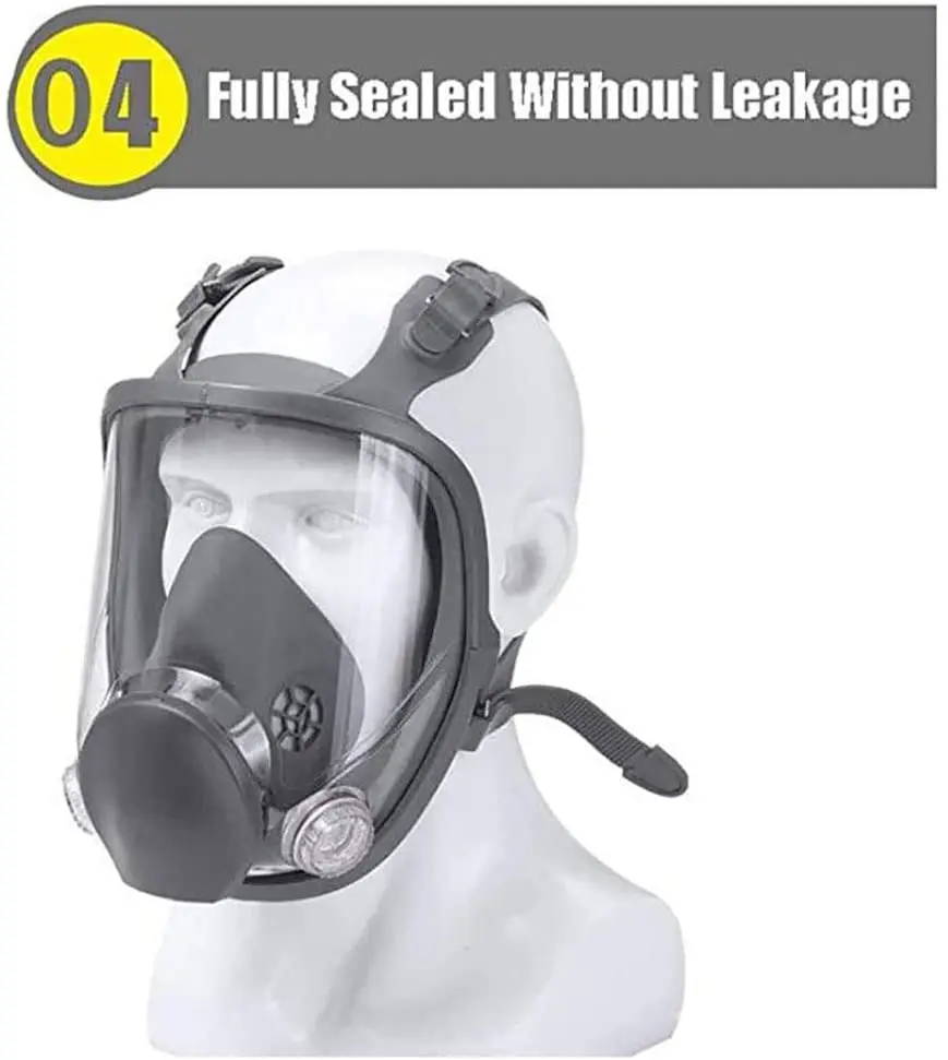 Dustproof Anti Foggy 2 interface 6800 Gas Mask Combination With 6001 Filter Cotton Box Full Face Facepiece Respirator Gas Mask