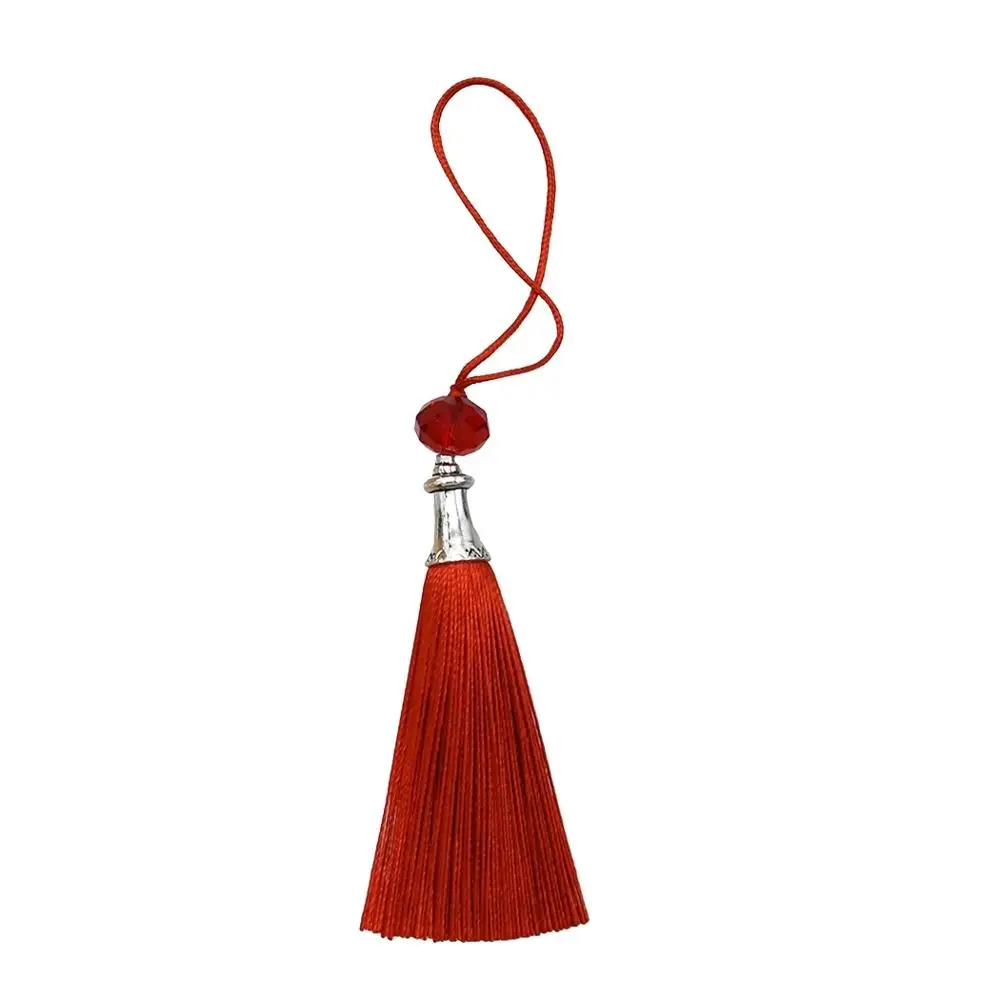 

10Pcs/lot Boho Acrylic Beads Red Purple Blue Black Thread Long Tassel Charm Pendants For Keychains Necklace DIY Jewelry Making