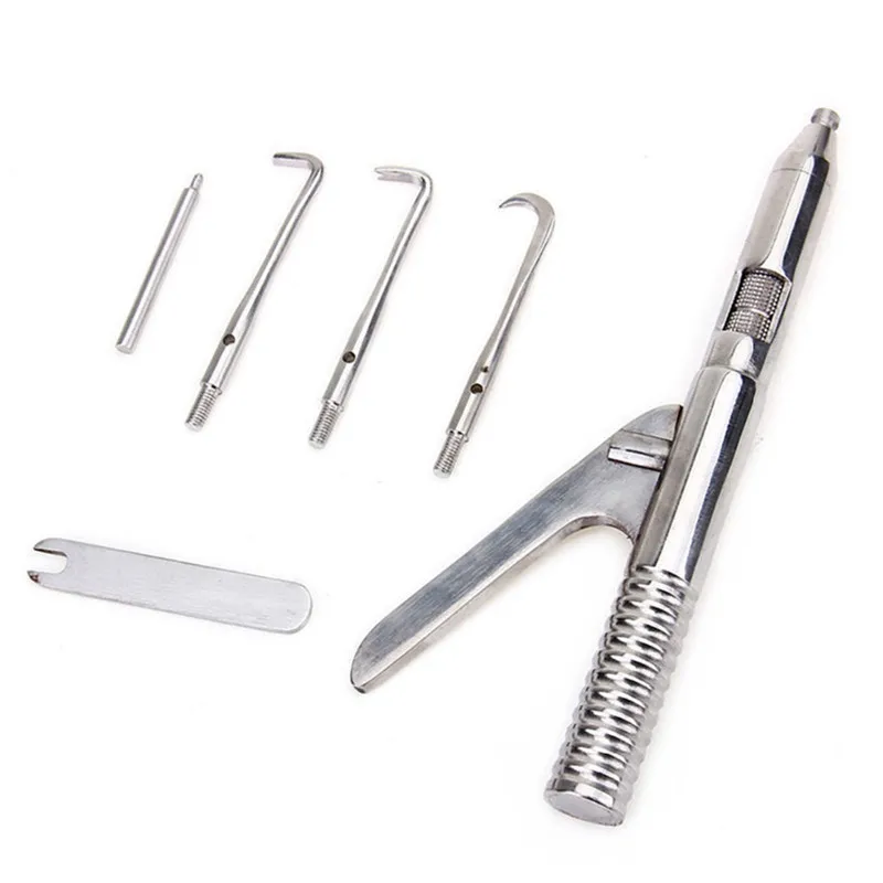 1 Set Dentistry Automatic Singlehanded Crown Remover Gun Stainless Steel Dental Surgical Instrument Tools with 3 Working Tip