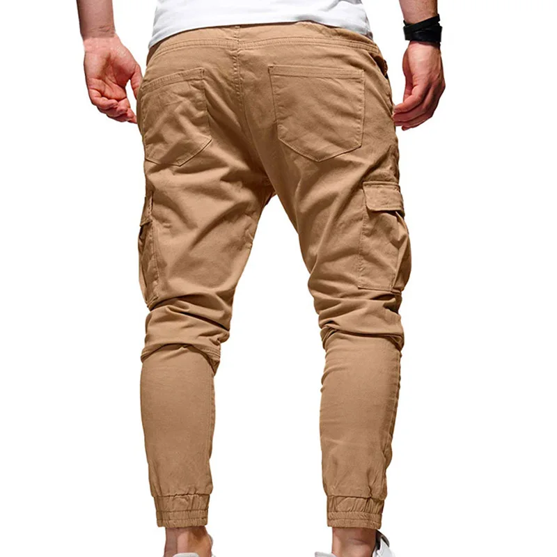 Men\'s Oversize Pants 2021 New Casual Solid Cargo Pants Men Trousers Drawstring Elastic Waist Joggers Men Sweatpants Streetwear