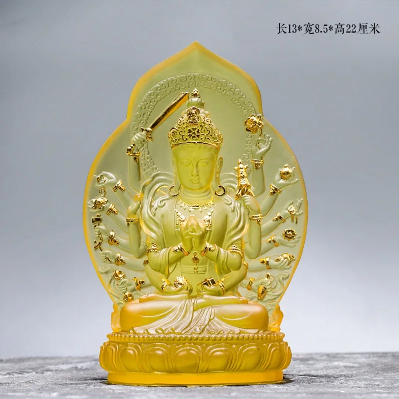 Colored glaze Cundi Bodhisattva Bskul-bye-ma affixed to golden Buddha statues Tibetan Tantric worship Buddha decorative ornament