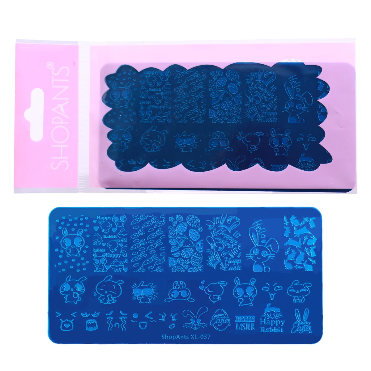 Stencil Egg Printing New Stamp Template 6*12cm Cute Image Nail Plates Geometric Stamping Nail Art Plates Tool 037 Rabbit Easter