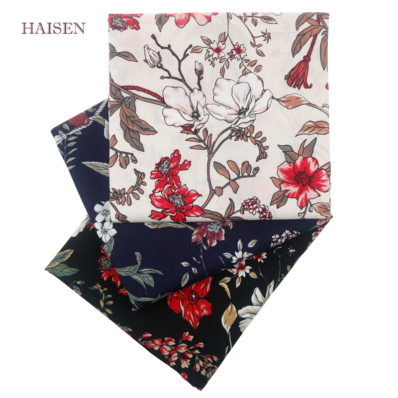 

Haisen,Printed Floral Plain Poplin Cotton Fabric DIY Quilting&Sewing Cloth Material For Baby&Children Fashionable Dress Shirt